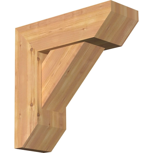 Ekena Millwork Traditional Slat Smooth Bracket w/ Offset Brace, Western Red Cedar, 7 1/2"W x 22"D x 22"H BKT0806X22X22TRA06SWR - main